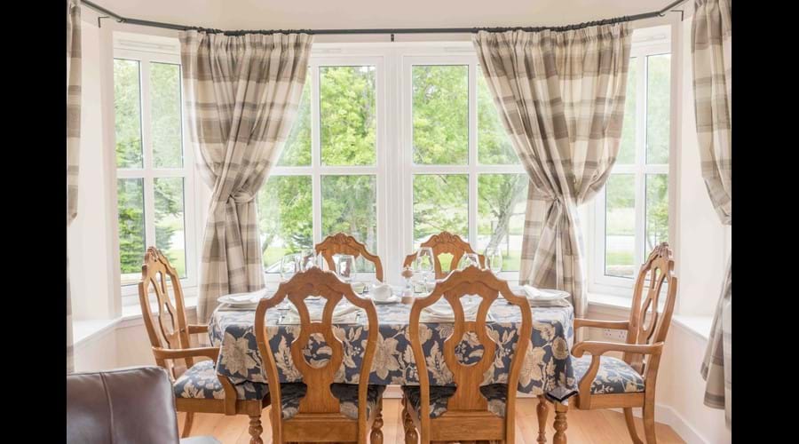 Dining in the bay window with lovely views