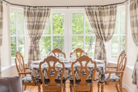Dining in the bay window with Peaceful views, sunsets and wildlife