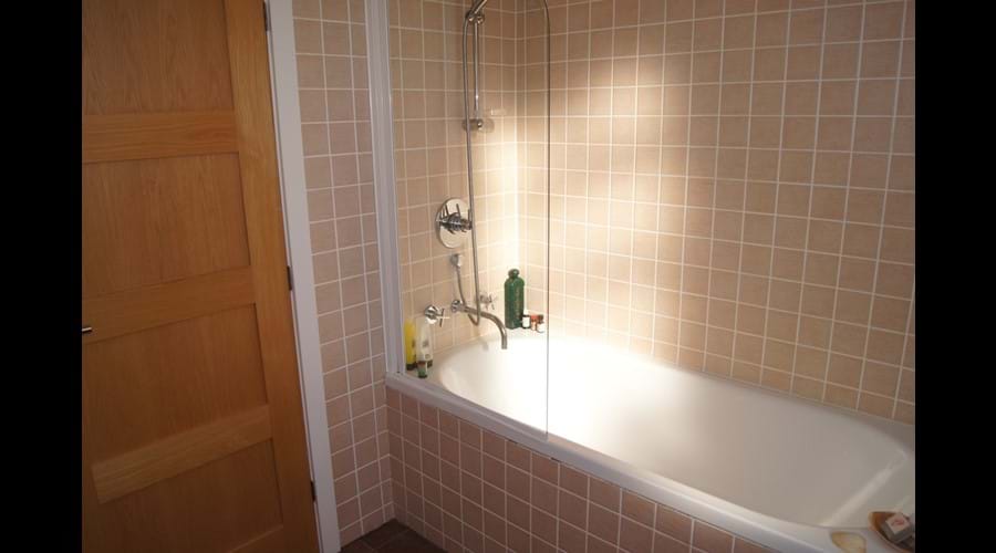 Bath and shower in family bathroom