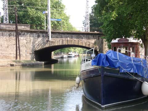 The Canal du Midi runs through Carcassonne