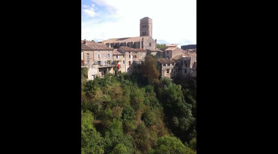 Montolieu, from bridge over River Alzeau