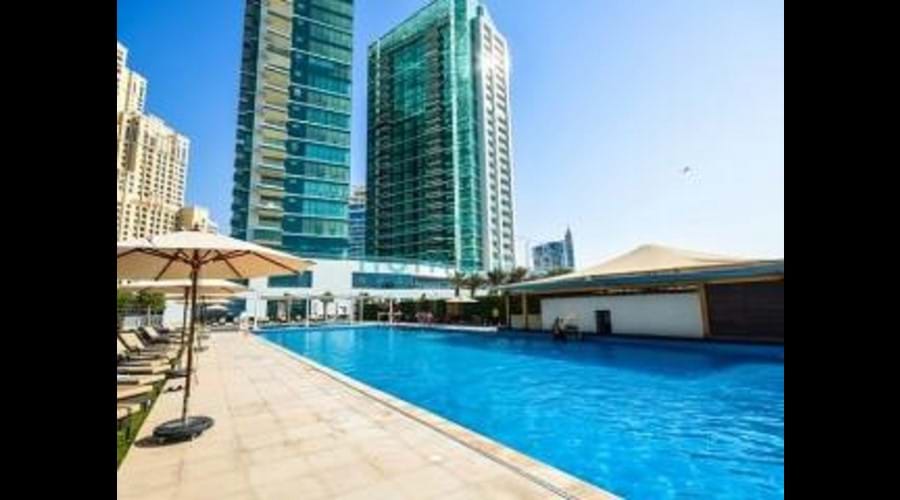 "One of two pools one of the largest residential pools in Dubai plus childs pool