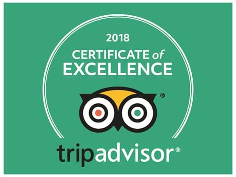 We have just been awarded the Trip Advisor Certificate of Excellence for 2018.