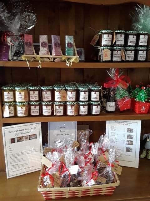 Christmas Chutneys, Chocolates and Fudges for Sale at the Restaurant.