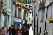 The narrow winding streets of the Village