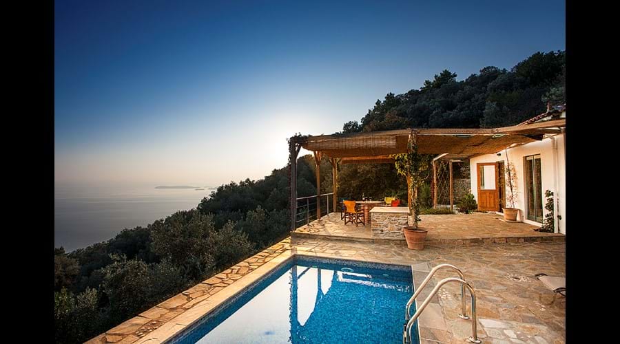 romantic cottage retreat private pool to rent Skopelos Island price villa