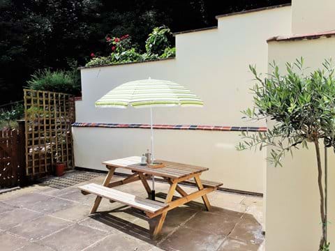 Private rear courtyard area