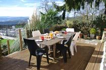 Breakfast on the large terrace overlooking the garden, pool and Tarn Valley!