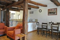 Downstairs open plan living area complete with beams!