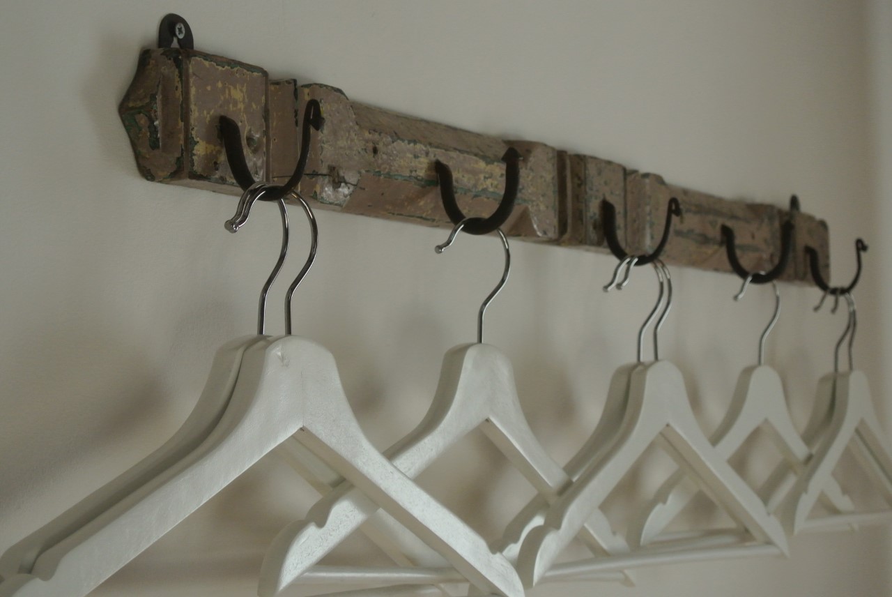 Plenty of hanging space in the twin room