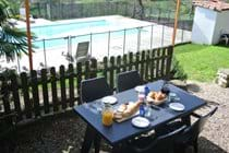 La Violette large terrace, with pool view