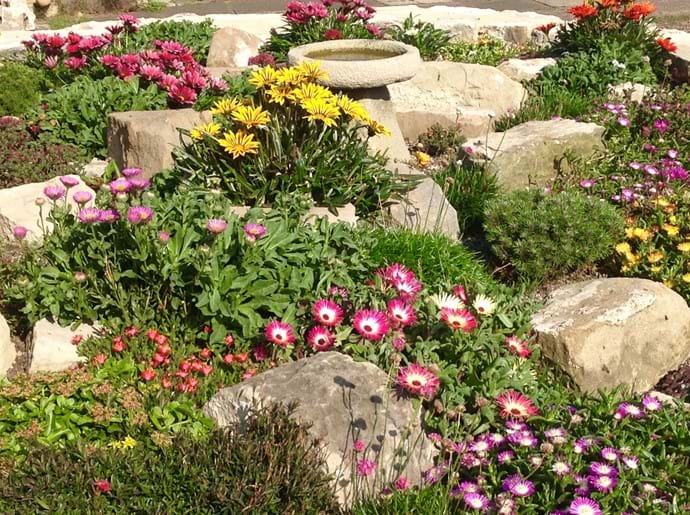 There is also a pretty rock garden at the rear, full of flowers in spring and summer