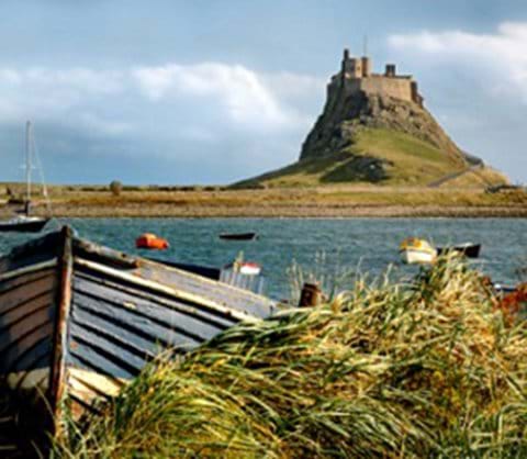 View of Lindisfarne Castle from Village