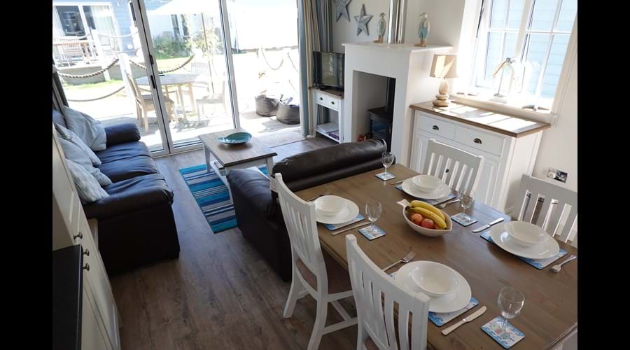 The log burner in addition to gas central heating makes Puffin Lodge a cosy retreat all year round