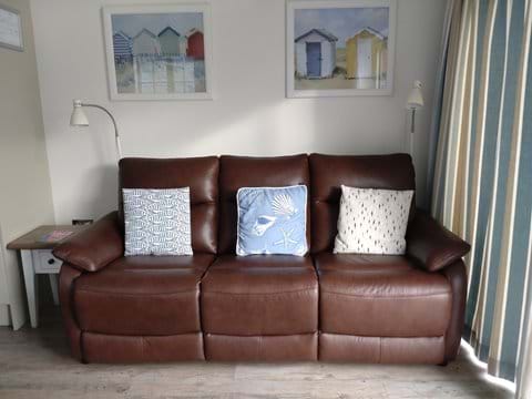 New leather sofa.