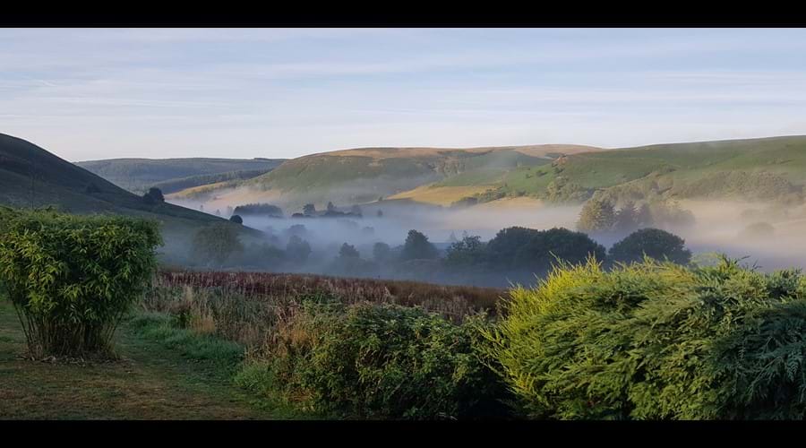 Misty valley from the garden