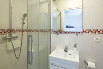 Ensuite shower room to main bedroom with basin and WC