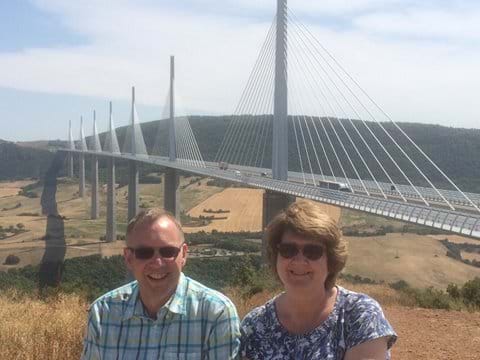 Penny and Robert at the Millau Viaduct