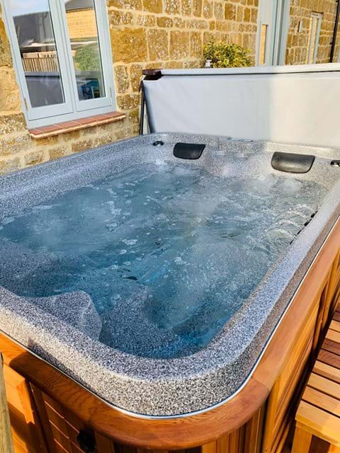 Time to relax in The Stables Hot Tub