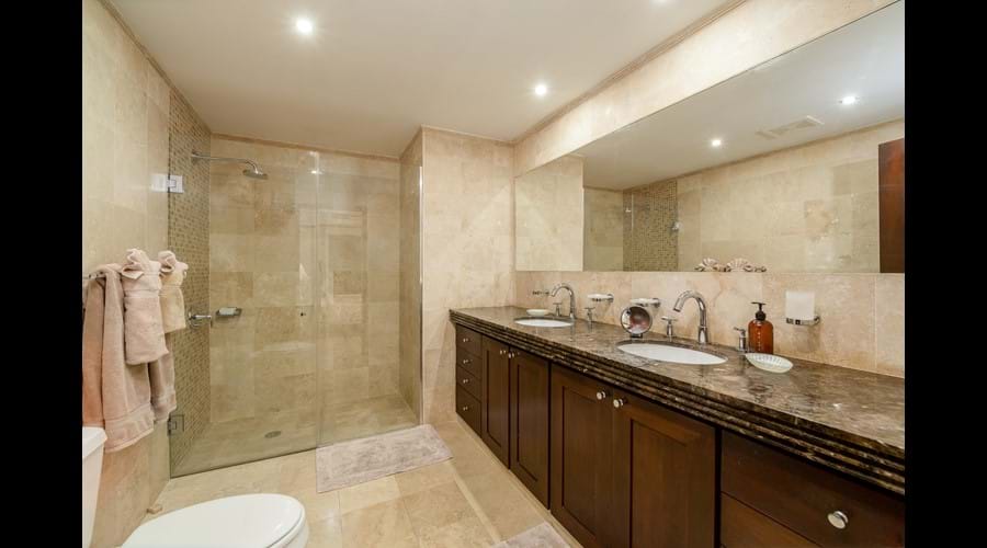 Double bedroom ensuite walk in shower and double vanity