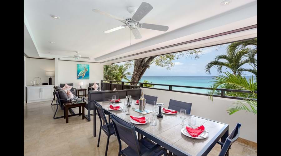 Dinning area on the terrace comfortable for 6 persons
