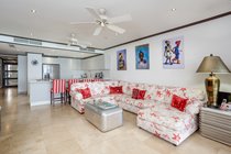 Internal view of kitchen and lounge area
