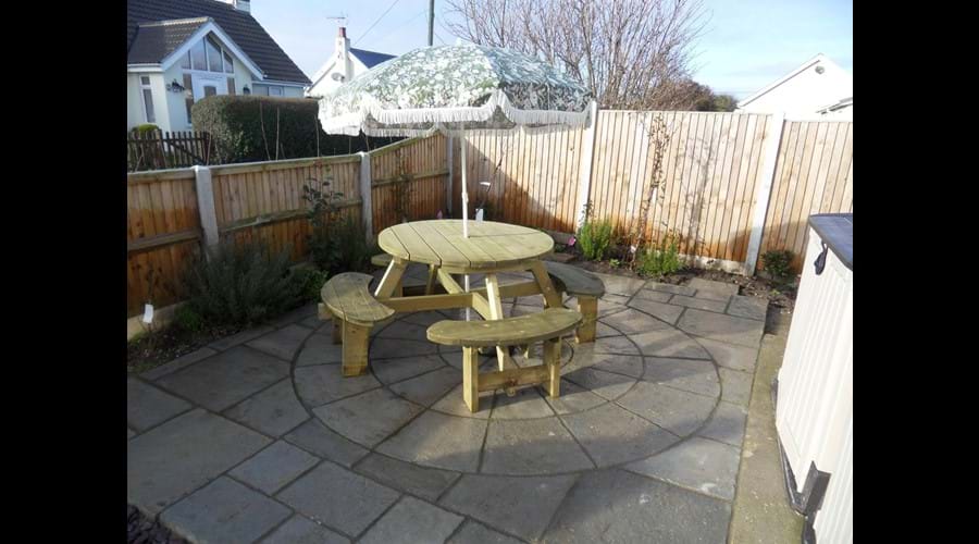For al fresco meals. Also 4 loungers with cushions are stored in the barn
