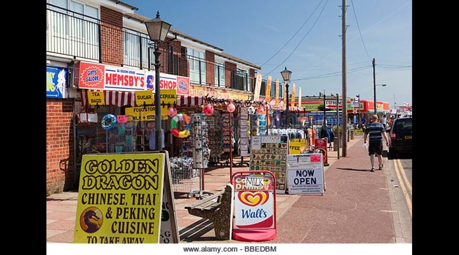 Hemsby village bustles in summer.