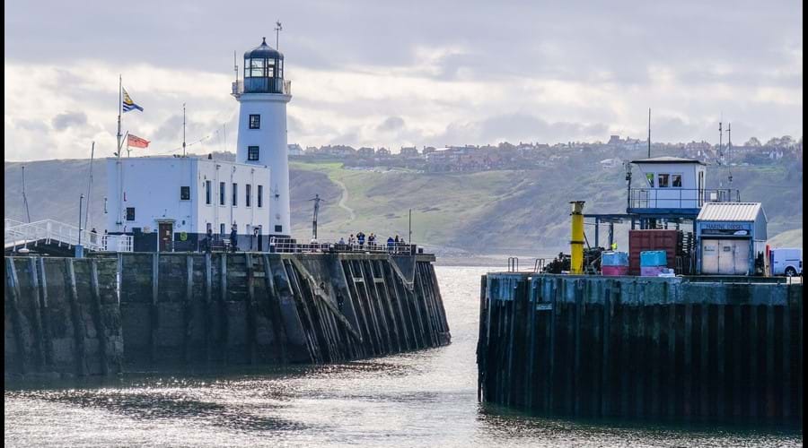 Scarborough harbour and lighthouse