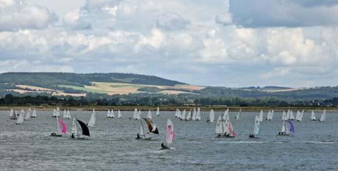 A busy racing day on Chichester Harbour.