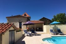 Pool with covered outside dining area