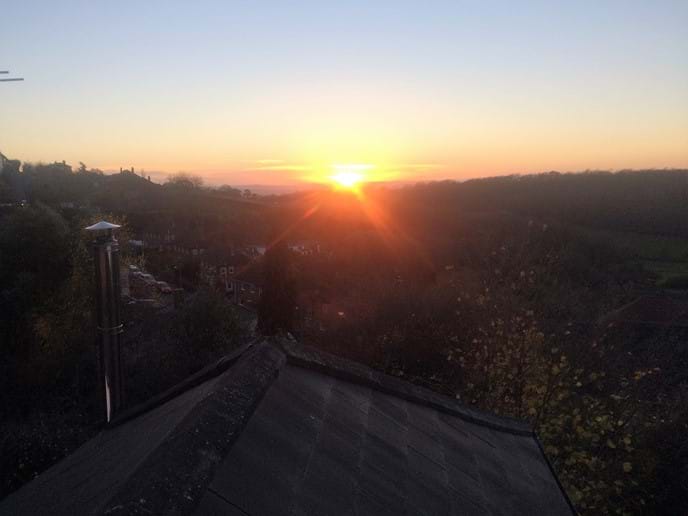 Stunning sunset view from Ryecroft House