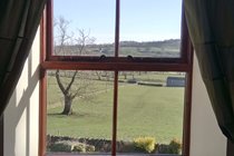 Window seat and view from Twin bedroom