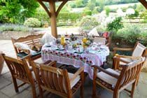 Breakfast served in the garden