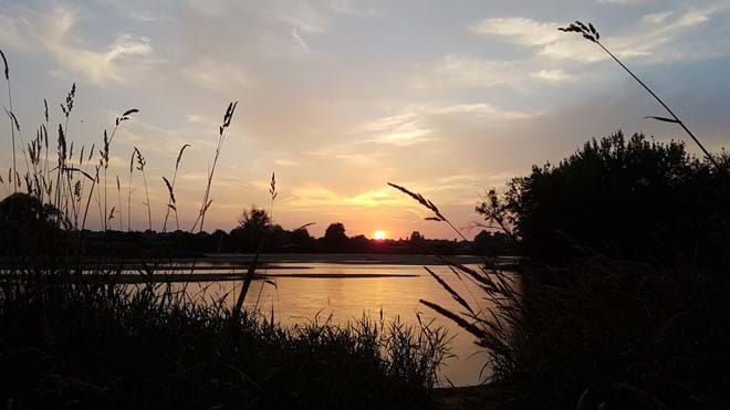 Sunset on the nearby river Alliers
