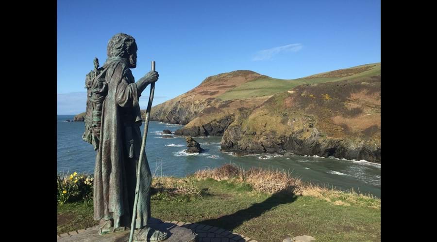 Llangrannog from the coast path, a splendid view, this chap had been enjoying for some time.