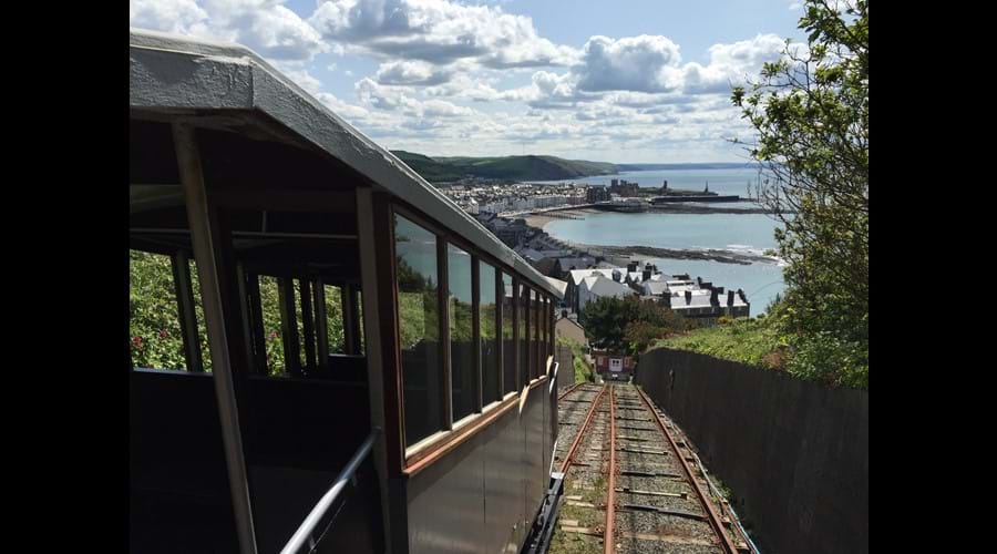 Aberystwyth cliff railway. Good view from the top, cafe, camera obsura and disc golf