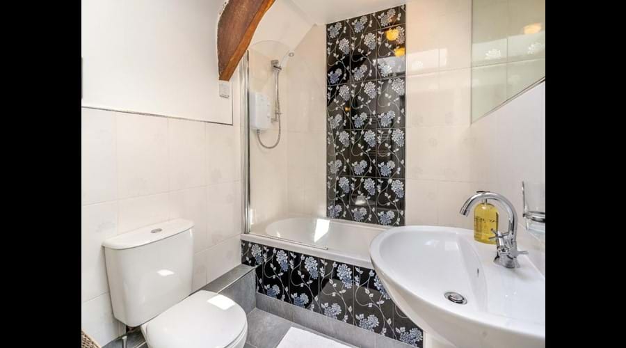 Bath with shower over