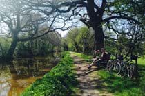 Family Cycling along the canal - time for a breather