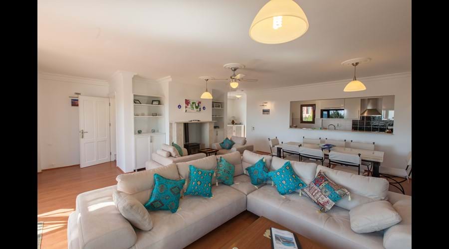 Large lounge and indoor dining area