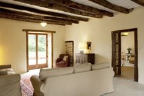 Exposed beams in the Guardians Cottage sitting room