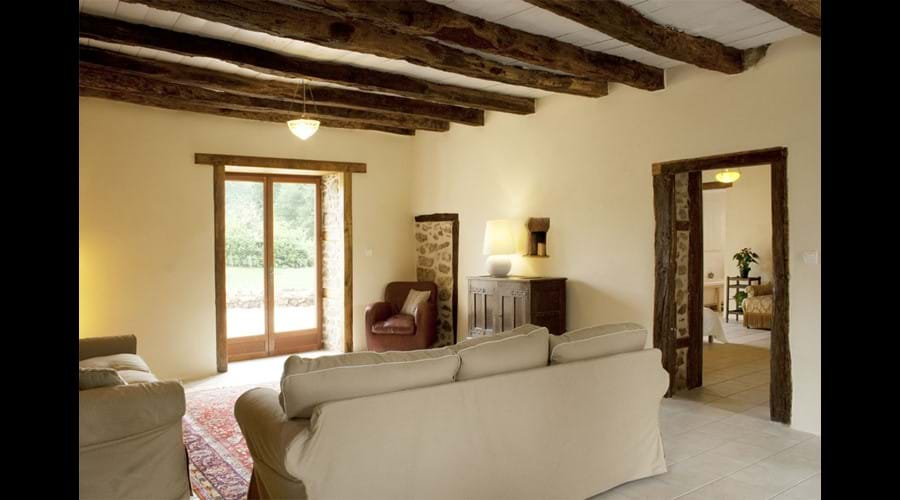 Exposed beams in the Guardians Cottage sitting room