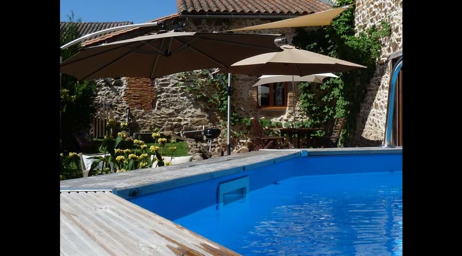 Cool off in the pool or in the shady spots