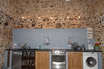 River View Cottage kitchen with vaulted ceiling