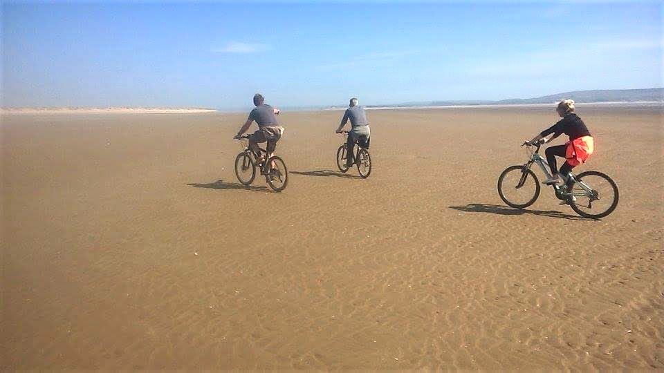 Cycling on beach