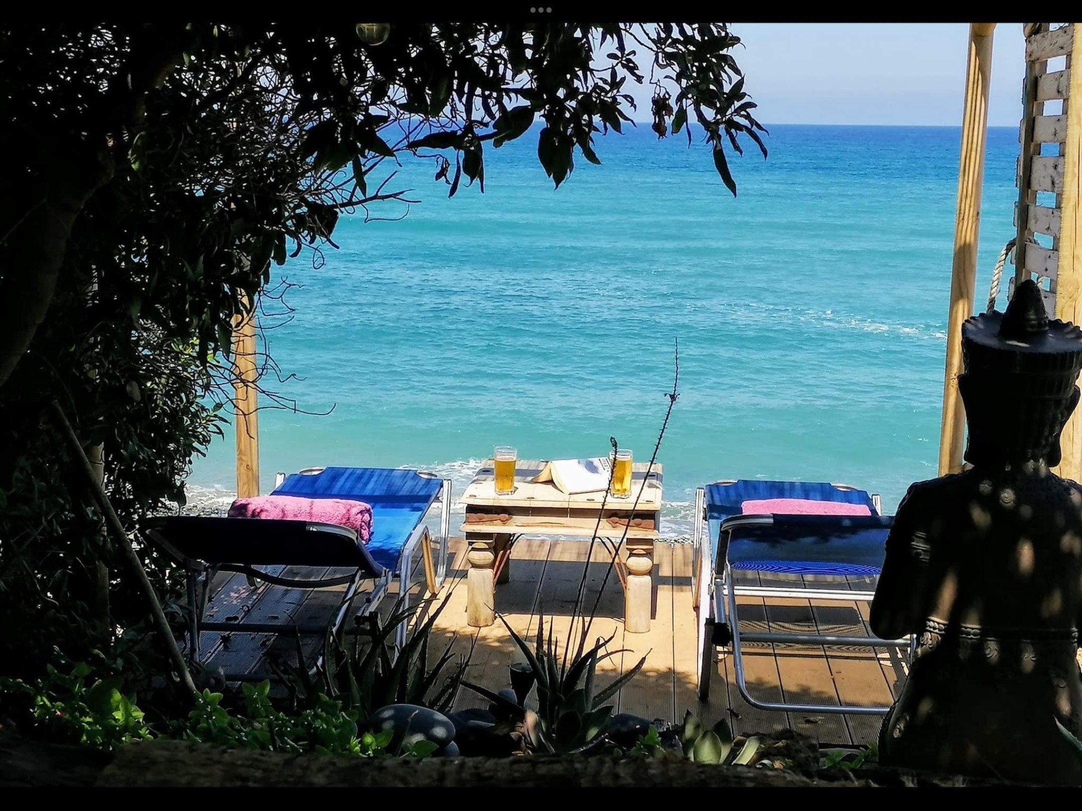 Loungers on the deck 