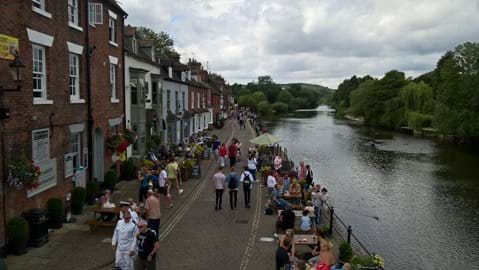 Bewdley riverside with some lovely walks, bars and cafes
