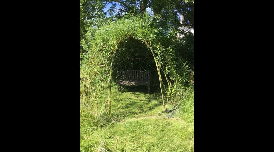 Sit under the natural Willow arbour