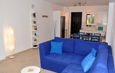 Huge Santorini-Blue Sleeper Sofa