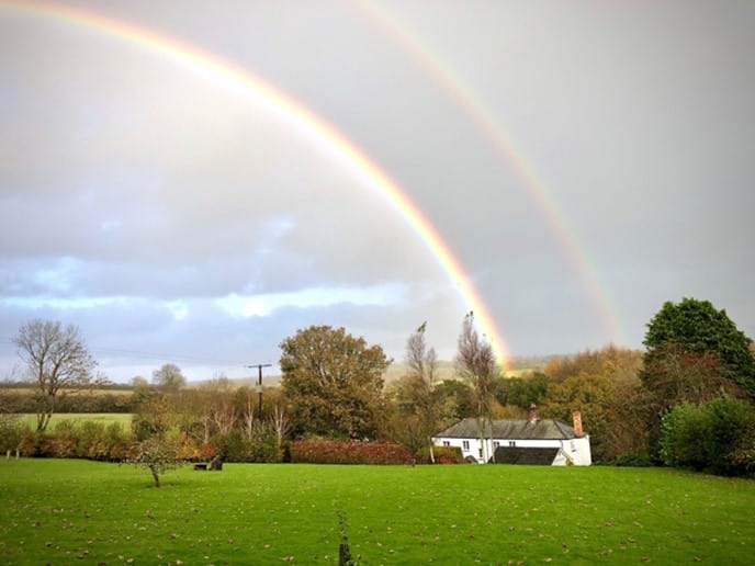 Double rainbow over Hartwell, taken from the Summer House.